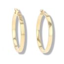 9ct Yellow Gold Plain Hoop Earrings