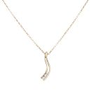 9ct Yellow Gold 0.33ct Brilliant Cut Diamond Trilogy Wave Pendant And Chain 18"