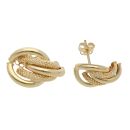 9ct Yellow Gold Plain And Mesh Stud Earrings