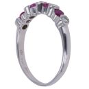 18ct White Gold 0.25ct Brilliant Cut Diamond and Created Ruby Eternity Ring