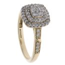 9ct Yellow Gold 0.51ct Brilliant Cut Diamond Cluster Ring