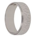 9ct White Gold Patterned Wedding Band 6mm