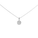 9ct White Gold 0.27ct Diamond Cluster Pendant And 16" Chain by Anya Belle