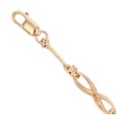 9ct Yellow Gold 0.01ct Brilliant Cut Diamond and Blue Topaz Bracelet 7"