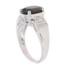 9ct White Gold Cubic Zirconia and Garnet Fancy Ring