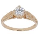 14ct Yellow Gold Cubic Zirconia Single Stone Ring