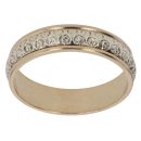 9ct Yellow And White Gold 4.9mm Star Patterned Wedding Band