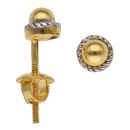 22ct Yellow And White Gold Fancy Stud Earrings