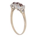 9ct Yellow Gold Garnet And Cubic Zirconia Cluster Ring