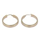 14ct Yellow And White Gold Duo Hoop Earrings