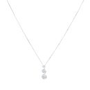 9ct White Gold Cubic Zirconia Pendant and Chain 18"