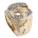 9ct Yellow Gold Cubic Zirconia Horseshoe Ring