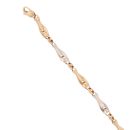 9ct Yellow and White Gold Twist Fancy Bracelet 7.5"