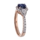 18ct White And Rose Gold Sapphire And Diamond Cluster Ring
