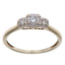 9ct Yellow Gold 0.25ct Brilliant Cut Diamond Triple Cluster Ring