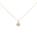 Gold Plated Silver Cubic Zirconia Heart Padlock Pendant And Chain 18"