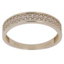 9ct Yellow Gold Cubic Zirconia Two Row Half Eternity Ring
