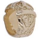 9ct Yellow Gold Patterned Double Buckle Ring