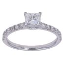 18ct White Gold 1.35ct Princess and Brilliant Cut Lab Grown Diamond Solitaire Ring
