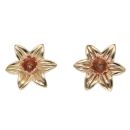 9ct Yellow and Rose Gold Daffodil Clogau Earrings