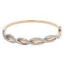 9ct Yellow Gold Cubic Zirconia Hinged Bangle