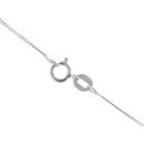 9ct White Gold Cubic Zirconia Black And White Pendant And Chain 18"