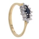 18ct Yellow Gold 0.22ct Diamond and Sapphire Cluster Ring