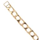 9ct Yellow Gold Patterned And Plain Curb Bracelet 8.5"