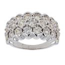 9ct White Gold 1.75cts Diamond 3 Row Ring