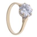 9ct Yellow Gold Cubic Zirconia Single Stone Ring