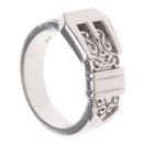 Silver Patterned Buckle Ring
