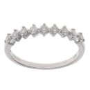 9ct White Gold 0.30ct Brilliant Cut Diamond Half Eternity Ring