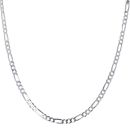 Silver Flat Figaro Chain 24"