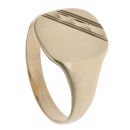 9ct Yellow Gold Stripe Signet Ring