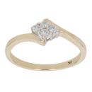 9ct Yellow Gold 0.20ct Brilliant Cut Diamond Cluster Ring