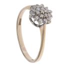 9ct Yellow Gold 0.20ct Brilliant Cut Diamond Cluster Ring