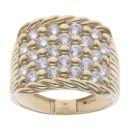 9ct Yellow Gold Cubic Zirconia Five Row Keeper Ring