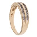 9ct Yellow Gold 0.25ct Brilliant Cut Diamond Two Row Ring