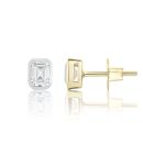 9ct Yellow Gold Emerald Cut Lab Grown Diamond Earrings G VS