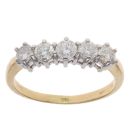 18ct Yellow Gold 1.00ct Brilliant Cut Diamond Five Stone Ring