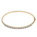 18ct Yellow Gold 0.75ct Princess Cut Diamond and Sapphire Bangle