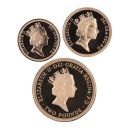 1995 Elizabeth II Gold UK Three Coin Sovereign Set