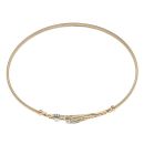 9ct Yellow And White Gold 0.02ct Diamond Buckle Hinged Bangle