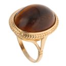 9ct Yellow Gold Tigers Eye Single Stone Ring