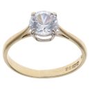18ct Yellow Gold Cubic Zirconia Single Stone Ring
