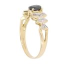 18ct Yellow Gold Black Gemstone And Cubic Zirconia Ring