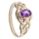 9ct Yellow Gold Amethyst Solitaire Ring