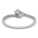 14ct White Gold 0.25ct Brilliant Cut Diamond Two Stone Ring