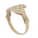 9ct Yellow Gold 0.01ct Diamond Claddagh Ring