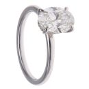 9ct White Gold 2.20ct Oval Cut Lab Grown Diamond Solitaire Ring